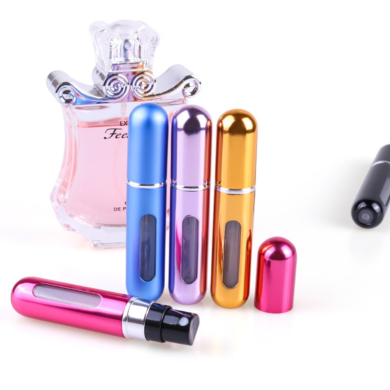 7 kleuren 5ml Draagbare Mini Aluminium Parfum Verstuiver Fles Lege Navulbare Parfum Spuit Pomp Flessen Voor Toeristische