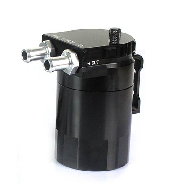 Car Universal Oil Catch Tank Fuel Tank 300ml Auto Aluminum Catch Can Oil Tank 300ml with Parts Kit Baffled Reservoir Fuel Tanks: Black
