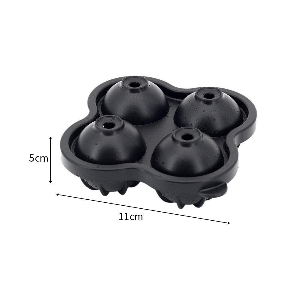 Saingace Silicone boule de glace moule boule de glace moule Silicone quatre trous boule de glace moule Cube plateau fête whisky Cocktail boisson froide bonbons