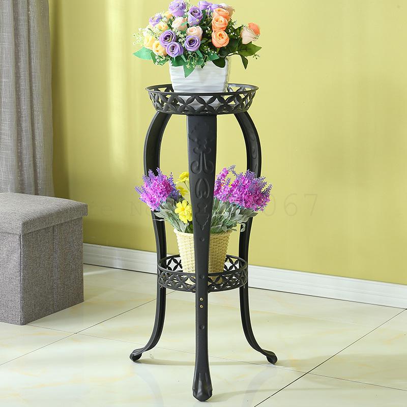 Żelazny stojak na kwiaty wielowarstwowy kwiat półka kryty przestrzeni miejsca zielony rozwalać się balkon stojak robić salonu z kołem wieszak na garnki: model   2