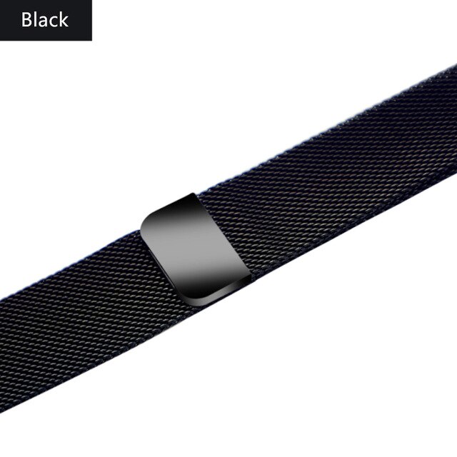 Bracelet à boucle milanaise Bracelet en acier inoxydable pour bracelet de montre pomme 42mm 38mm 40mm pour Iwatch 4 5 3 2 44mm Bracelet en métal milanais: Black / 38mm or 40mm