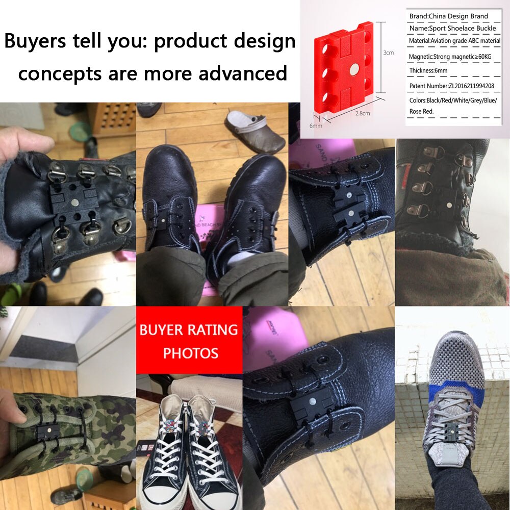 1 paar Magnetic Schnürsenkel Schnalle Verschluss Schnürsenkel Top für Sport Schuhe Stiefel Neue Kreative Faul Schnürsenkel Schließen Schnallen