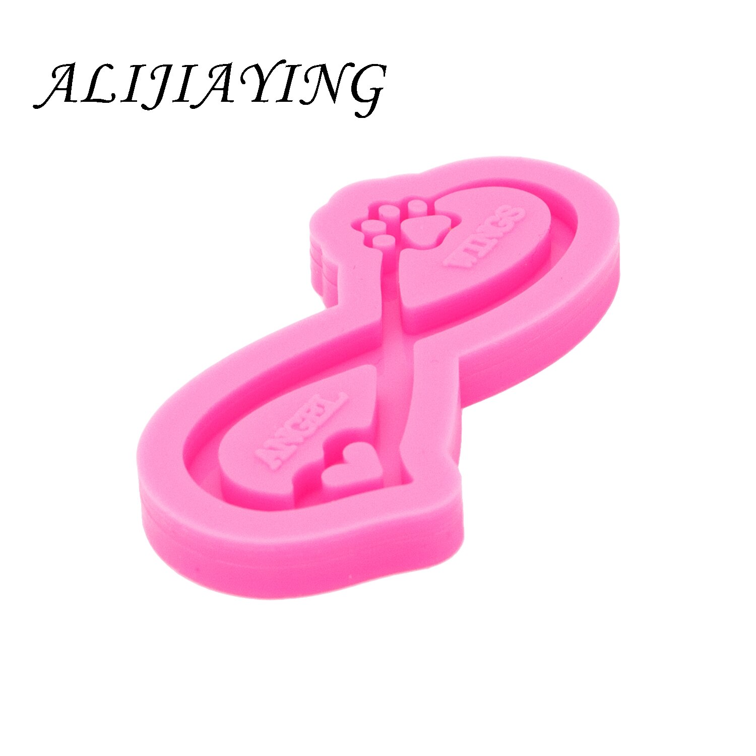 Harpiks epoxy nøglering form skinnende infinity hjerte og pote håndværk diy vedhæng til halskæde smykker silikone form  dy0397