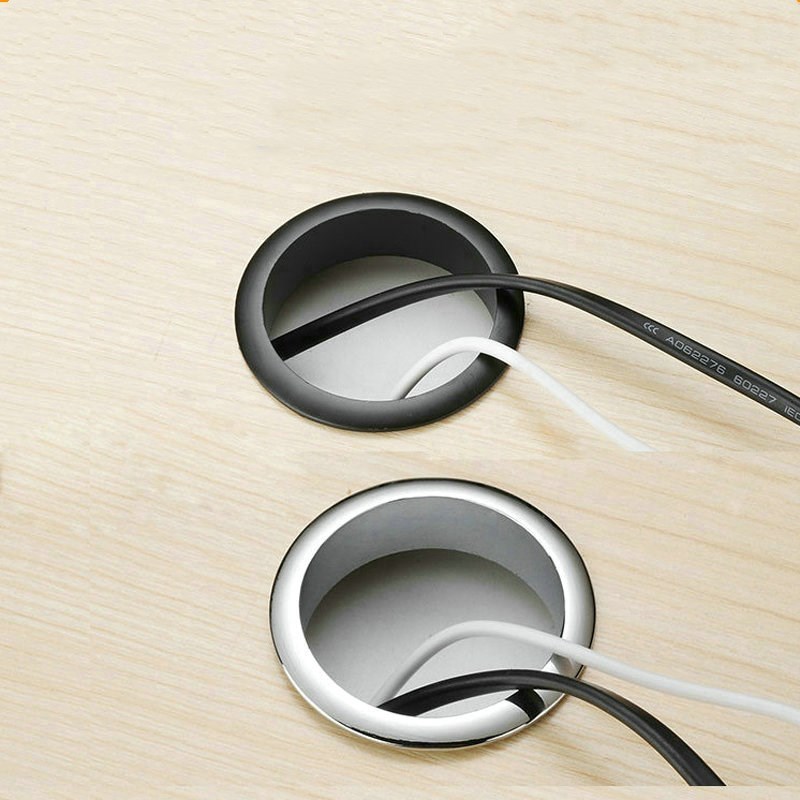 Zinc Alloy Round Plug Cover Table Cable Outlet Grommet Cabinet Vent Hole Decorative Desk Wire Holder Furniture Hardware