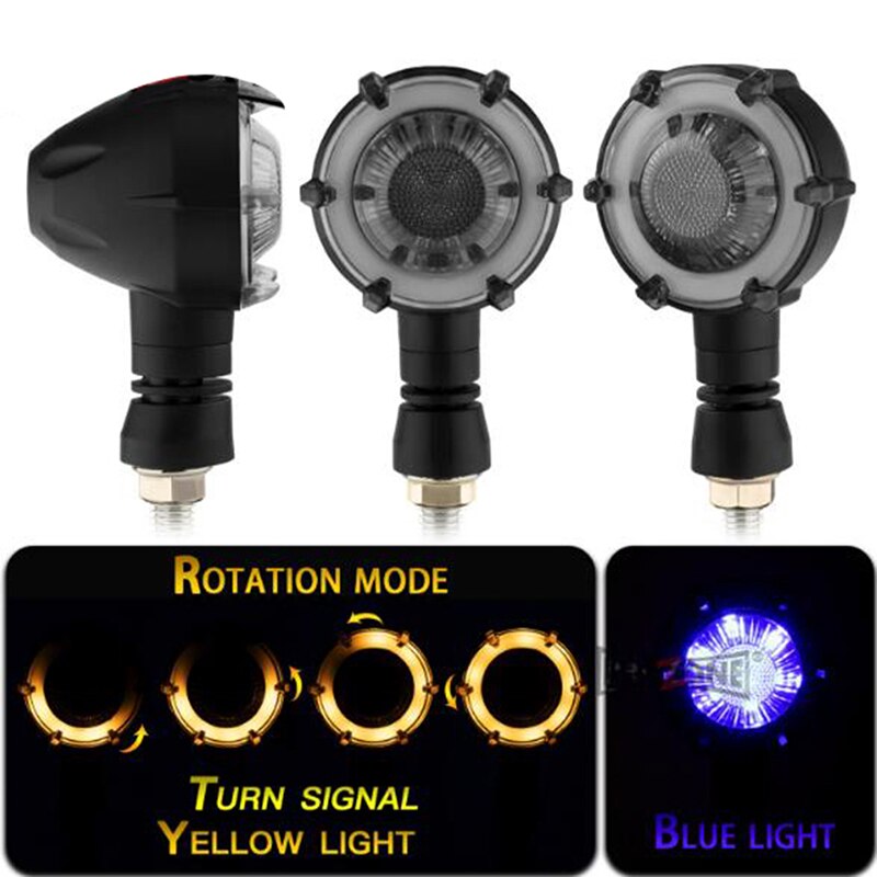 2Pcs/Pair Motorcycle Turn Lights Modified Waterproof LED Decorative Accessories Signal Lights Motors Daytime Running Lights: Blue Light