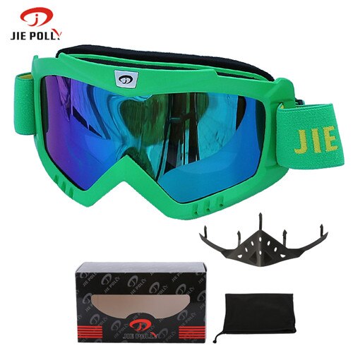 Winter skibril voor motorrijden anti-condens  uv400 bescherming heren dames sneeuw snowboardbril unisex skiën fietsbrillen: Groente