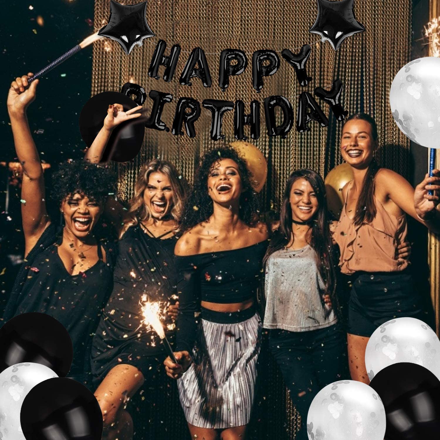 Happy Birthday Balloons Decorations Set Foil Mylar Letter Balloons Banner Latex Confetti Balloons For Birthday Party Supplies