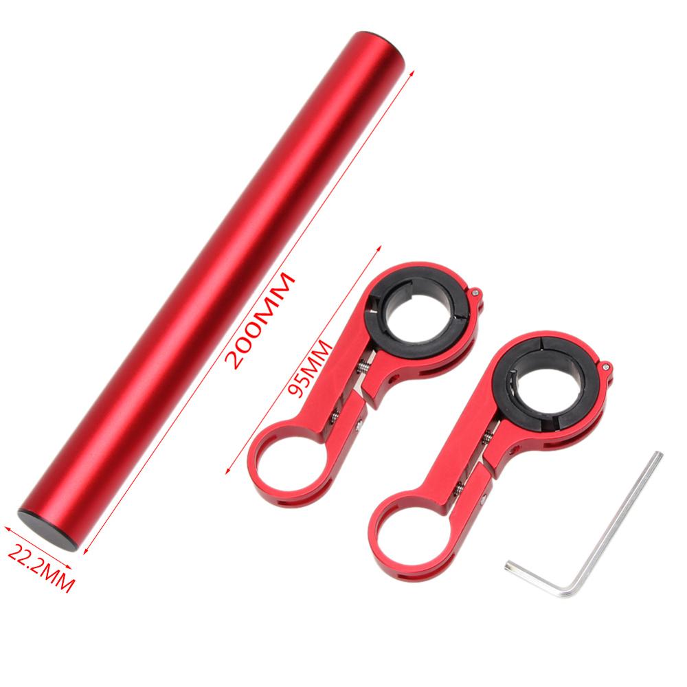 Extensor de manillar de bicicleta de aleación de aluminio de 20CM, soporte de luz delantera para bicicleta de montaña, lámpara, accesorios para linterna: Azul cielo