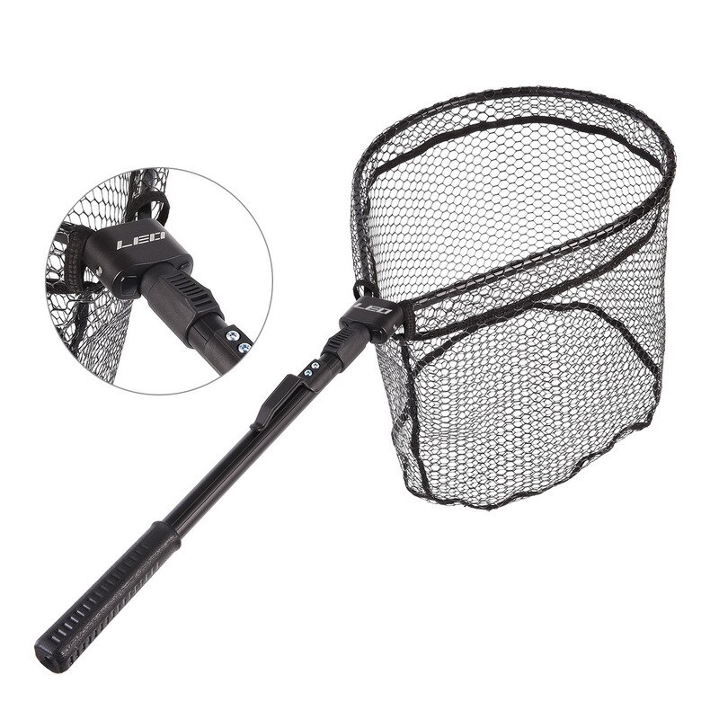 Folding Fishing Net Retractable Telescoping Aluminum Alloy Fishing Friendly Large Folding Land Net Fishing Gear