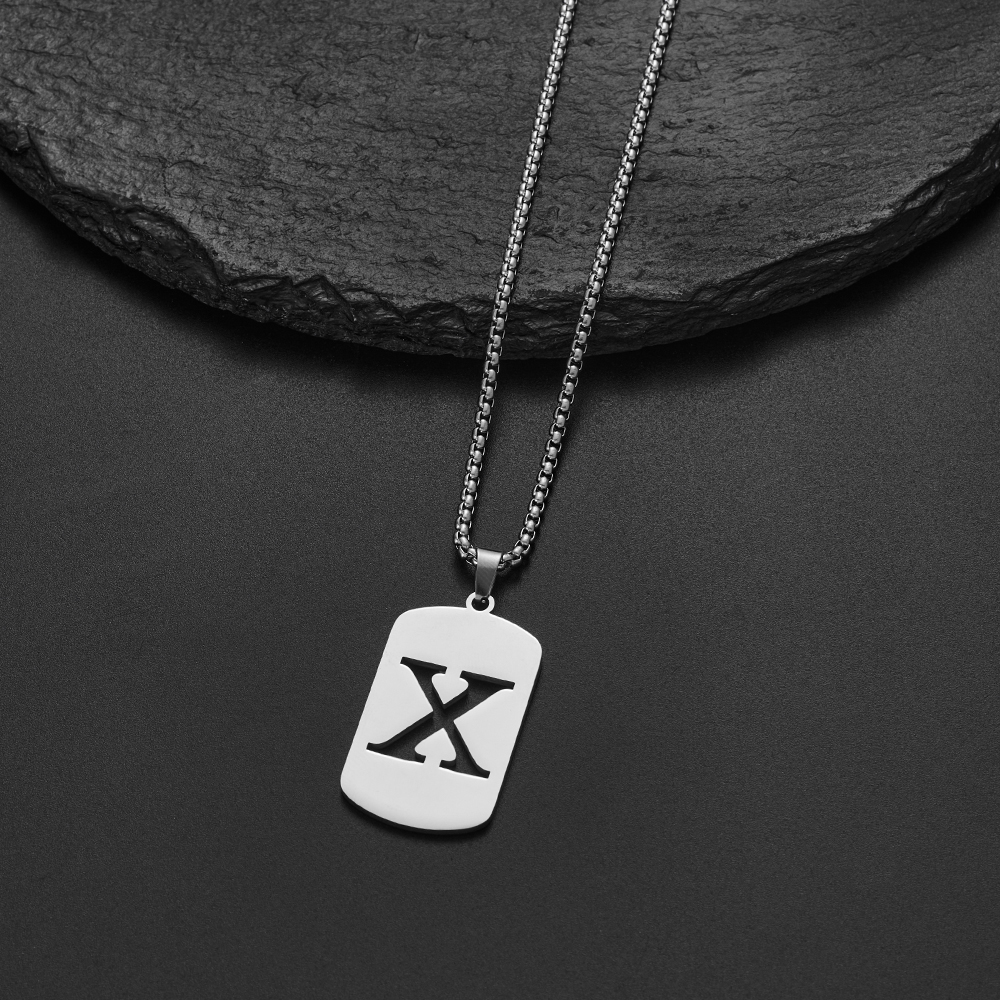 Collar con colgante de letras del nombre inicial para Hombre y mujer, joyería de acero inoxidable con A-Z del alfabeto, delicado, 2024