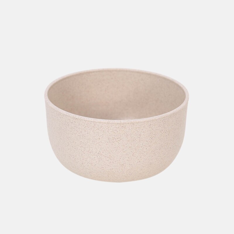 Ménage fruits fourchette vaisselle riz bol en plastique plaque paquet unique bol de céréales blé paille bol tasse: A yellow