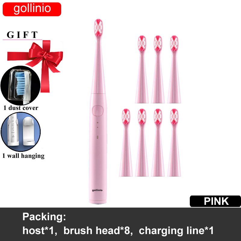 gollinio Electric Toothbrush usb fast charging GL56E smart electr toothbrush prodent Rechargeable Replacement Head