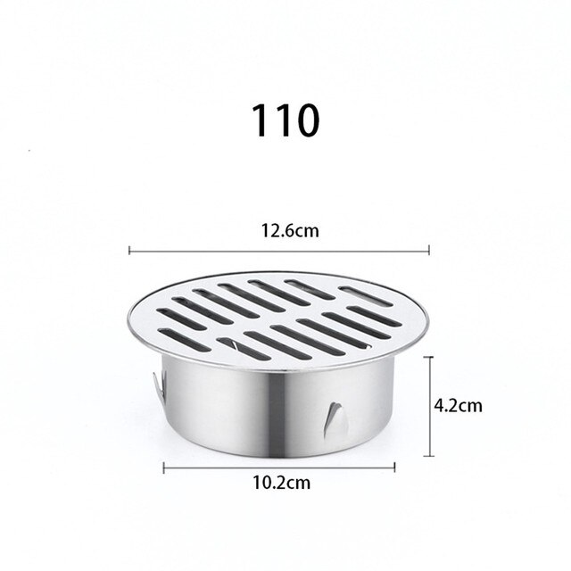Floor Drain Cover Anti-Blocking Floor Drain Outdoor Plane Insertion Floor Drain 304 Stainless Steel Durable Balcony Roof Round: 110mm
