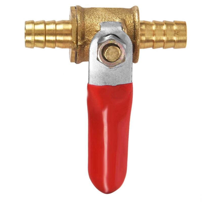 Red Plastic Handle Water Oil Gas Air Shutoff Ball Valve 8mm Dia