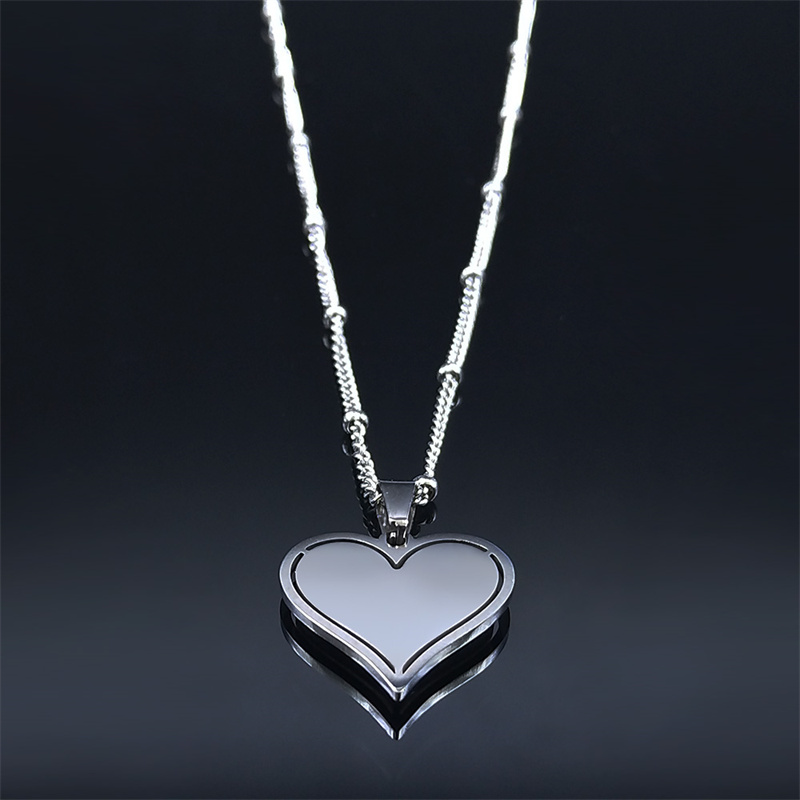 Liebesherz-anhänger aus rotem kristall und edelstahl, kleine halskette für damen/herren, silberfarben, schmuck, geschenk für frauen,  n8049 01
