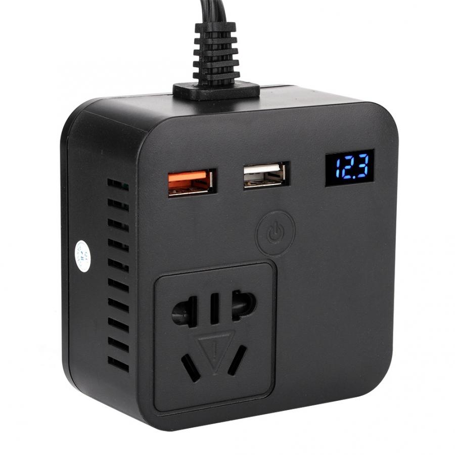 150w bil växelriktare spänning kraftomvandlare transformator  qc3.0 usb laddare 12v to 220v