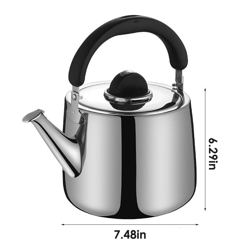 Stainless Steel Teapot Pot Silver Metal Kettle Loose Tea Maker Infuser Tea Kettle Pot with Removable Tea Strainer Tool