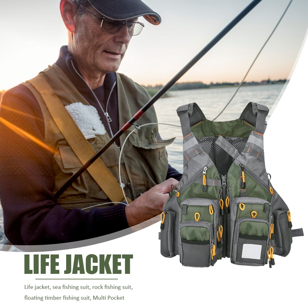 Breathable Fishing Vest Outdoor Sports Swimming Adjustable Multi Pockets Fishing Vest Fisherman Gear Equipment