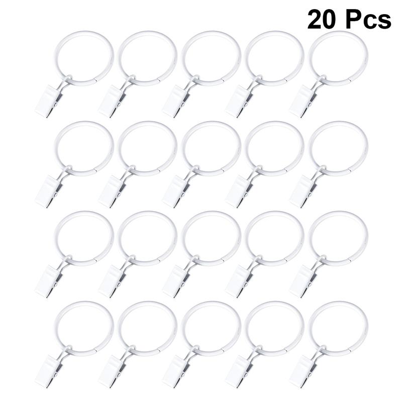DIY Gordijn Haken Grote Bad Drape Loop Roestvrij Ijzeren Ringen Glide Ringen Hangers Voor Home Office 3x32mm (20/30/40/50 stuks): 20pcs hooks