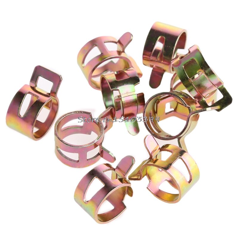 100Pcs 10 Size Brandstof Lente Clip 6-15 Mm Vacuüm Silicon Slangklem G08 Rental &