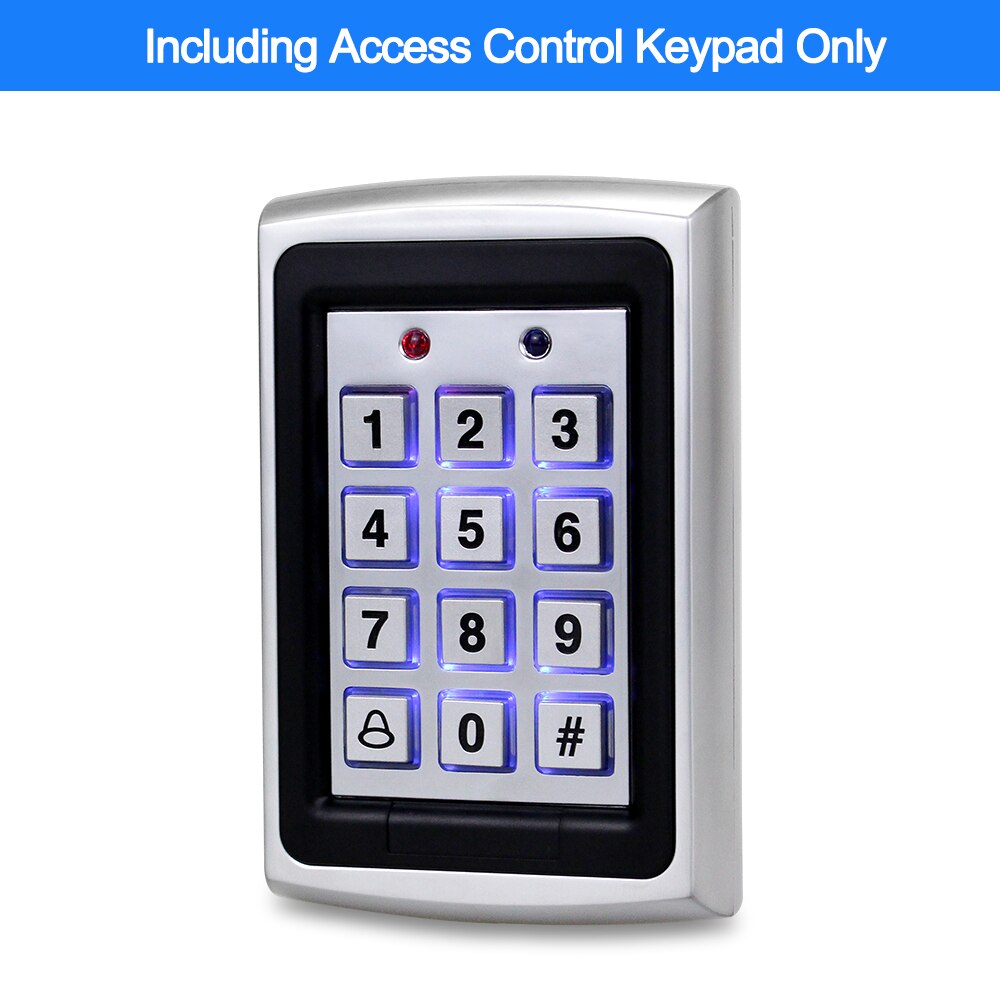 Outdoor Metal RFID Access Control Keypad Card Reader Waterproof Cover 125KHz 10PCS Keyfobs Rainproof for Access Control System: Keypad ONLY