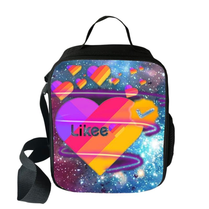 Likee Video App Cooler Lunch Bag Cartoon Girls Portable Thermal Food Picnic Bags for School Kids Boys Lunch Box Tote: 008