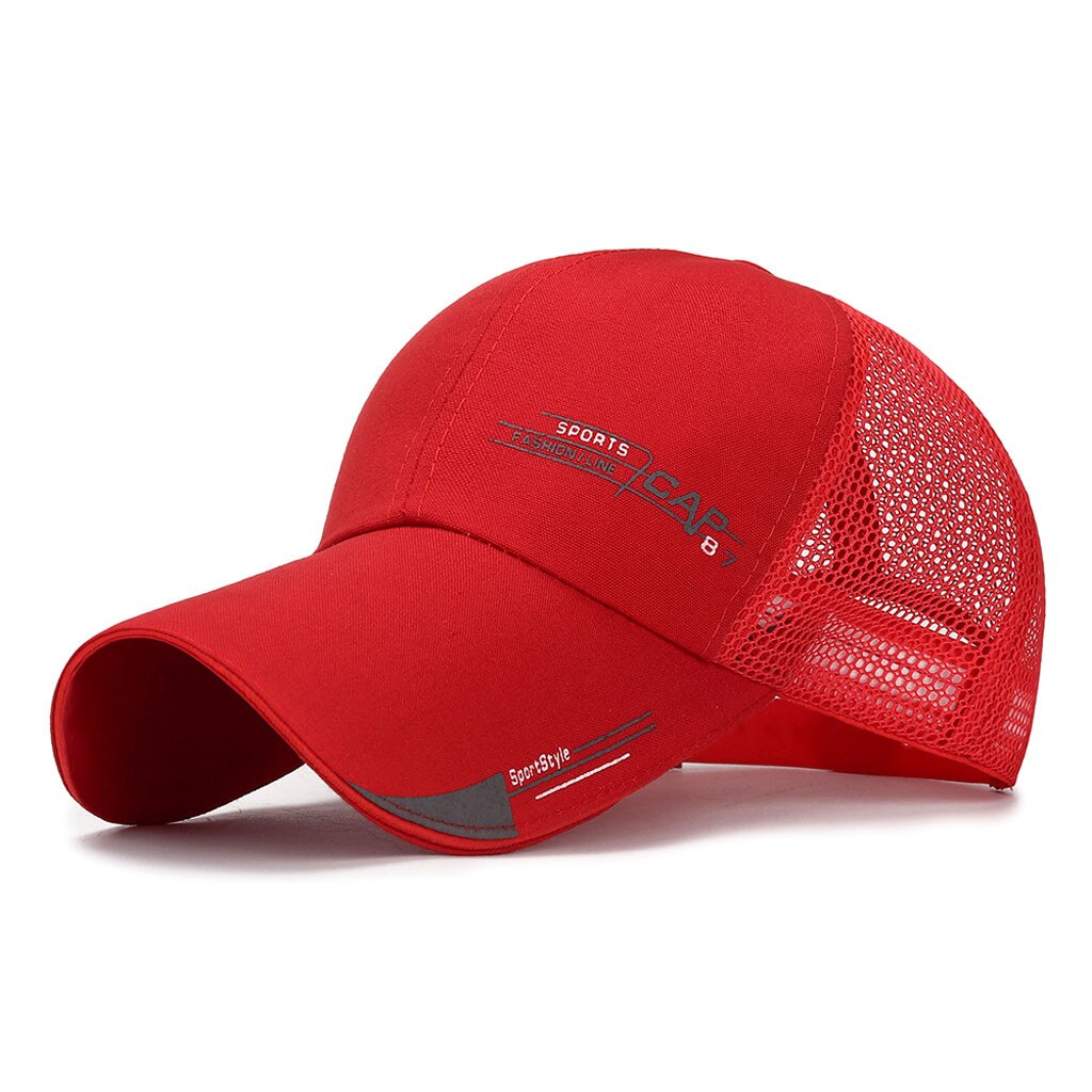 Unisex Baseball Cap For Women Men Mesh Baseball Cap Adjustable Trucker Outdoor Sport Hip-hop Hat Шляпа Женская: Red