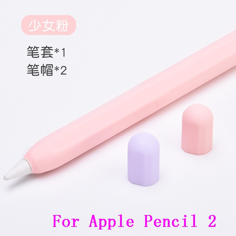 Cukierki miękkiego silikonu piórnik dla Apple ołówek 2 1 rysik Tablet pióro ekran dotykowy rysunek pióro pokrywa dla iPad ołówek: pink For pencil 2