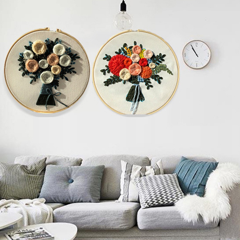 European Style Flowers Patterns DIY Cross Stitch Kits Handmade Crafts Sewing Supplies Embroidery Kit Set for Beginner