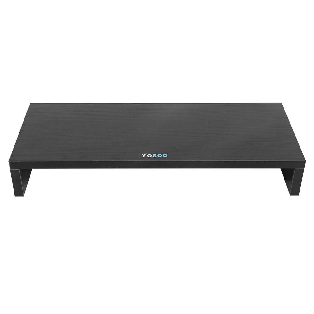 Wooden Monitor Stand Table Reduce Eye Neck Strain Laptop Desk PC LCD Monitor Riser Desktop Organizer Display TV stand Furniture: Black