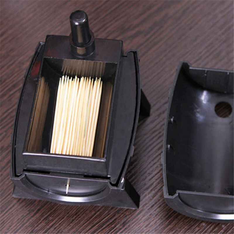 Toothpick Holders Wine Barrel Type Automatic Toothpick Case Press Bucket Dispenser Tooth Pick Cotton Swab Case Box