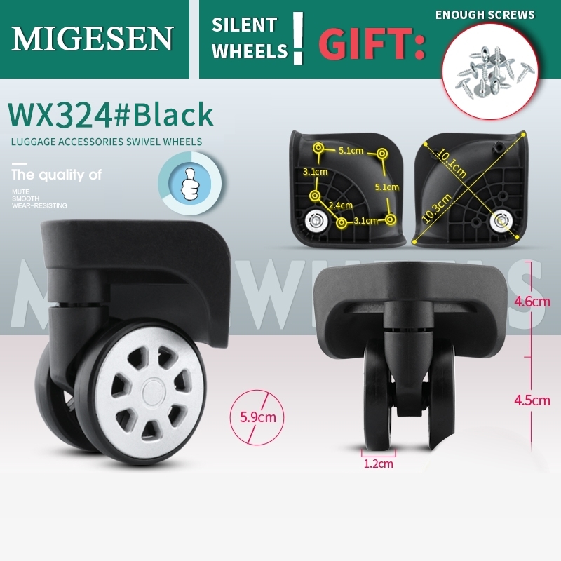 1 Pair of Universal Luggage Wheel Replacement Silent Balanced Wear-Resistant Universal Caster Luggage Accessories: MULTI