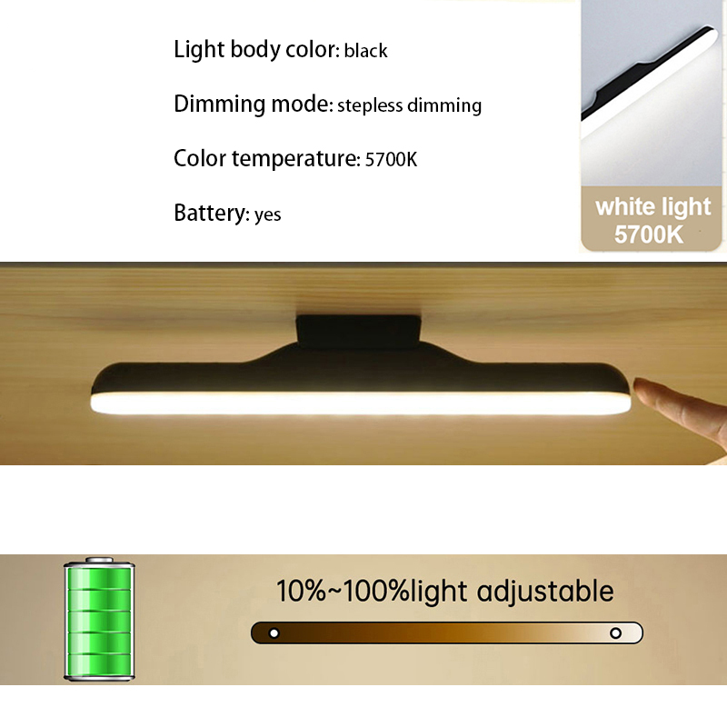 LED machen-hoch Lampe Licht USB Augenschutz Wiederaufladbare Tragbare Hängende Magnetische Lampe berühren Schalter Spiegel Licht Selfie Licht: Warmes Weiß