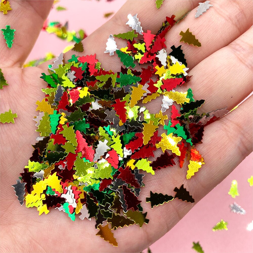 20g juletrepaljetter løse paljetter til håndverk glitter konfetti neglekunst dekorasjon paljetter gjør-det-selv sytilbehør 8mm