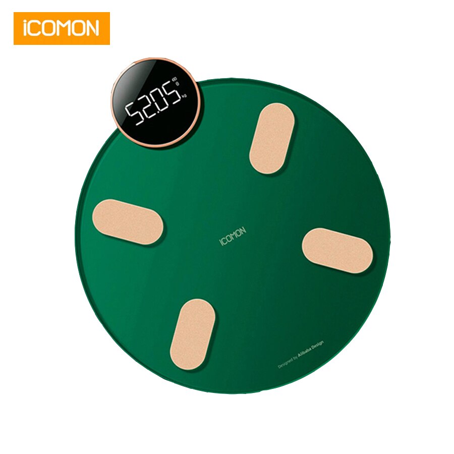 iCOMON Bathroom Body Weight Scale Smart Balance Electronic Floor Scales Bluetooth Green Body Fat Scale 19 Physical Data
