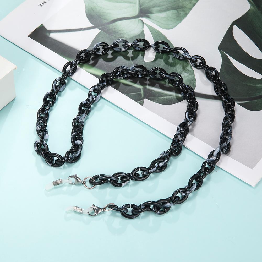 Teamer Cadena de soporte para mascarillas faciales para mujer, collar decorativo de que sujeta tu máscara alrededor de tu cuello, cadena de gafas acrílicas