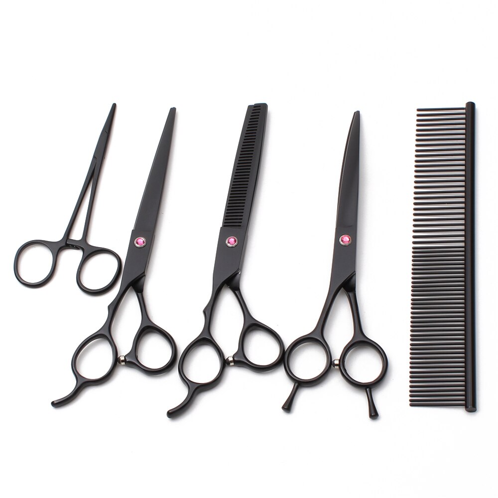 7" 19.5cm Left-Hand Engrave Logo JP Stainless Animal Grooming Shears Dogs Straight Shears Thinning Scissors Pets Scissors C4006