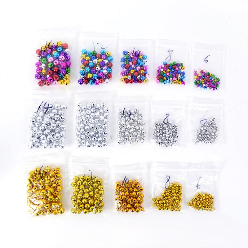 6/8/10/12/14Mm 50 Stuks Jingle Bells Iron Hangers Losse Kralen Voor Festival party Kerstboom Decoratie/Diy Ambachten Accessoires