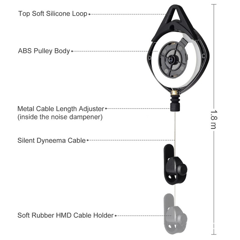 Cable de gestión de Cable de polea VR para Oculus Quest 2/Quest/Oculus Rift S/HTC VIVE/Playstation VR/MR/Samsung Odyssey Plus