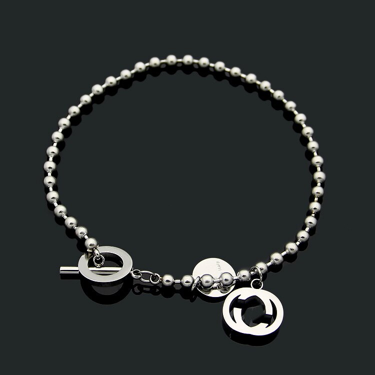 Titan stahl schmuck hohl G brief perle kette ot schnalle armband liebhaber Armband
