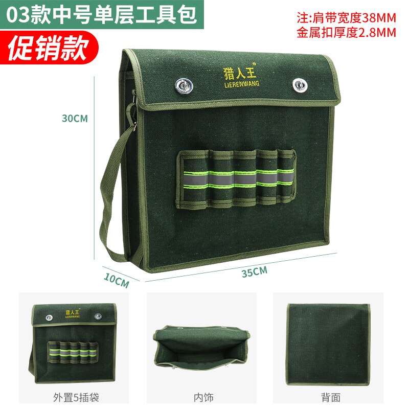 Multi Functie Gereedschapstas Schroevendraaier Slijtvaste Draagbare Taille Tool Bag Schouder Crossbody Sac Een Outils Gereedschap Opslag 50: green 35cm