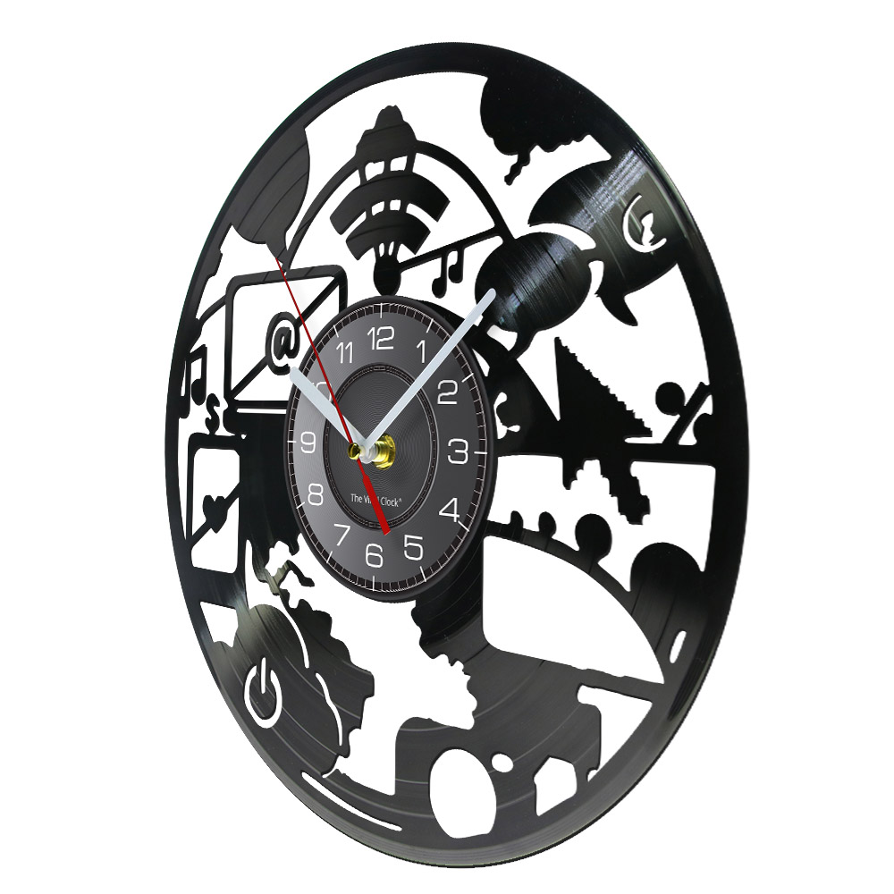 tipo strano chic esso computer Moderno Orologio Da Parete Ufficio Decorazione di Arte Ingegneri Vintage ▾ vinile disco Orologio Da Parete Del computer tipo strano nerd Regali