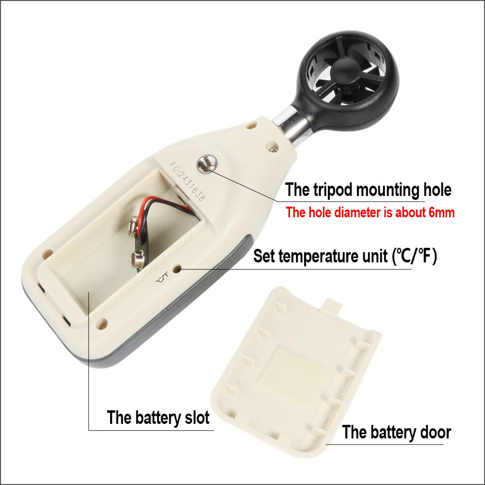 RZ Anemometer Wind Speed Meter Windmeter 0-30m/S Mini Handheld Digital Air Velocity Response Wind Speedometer Sensor