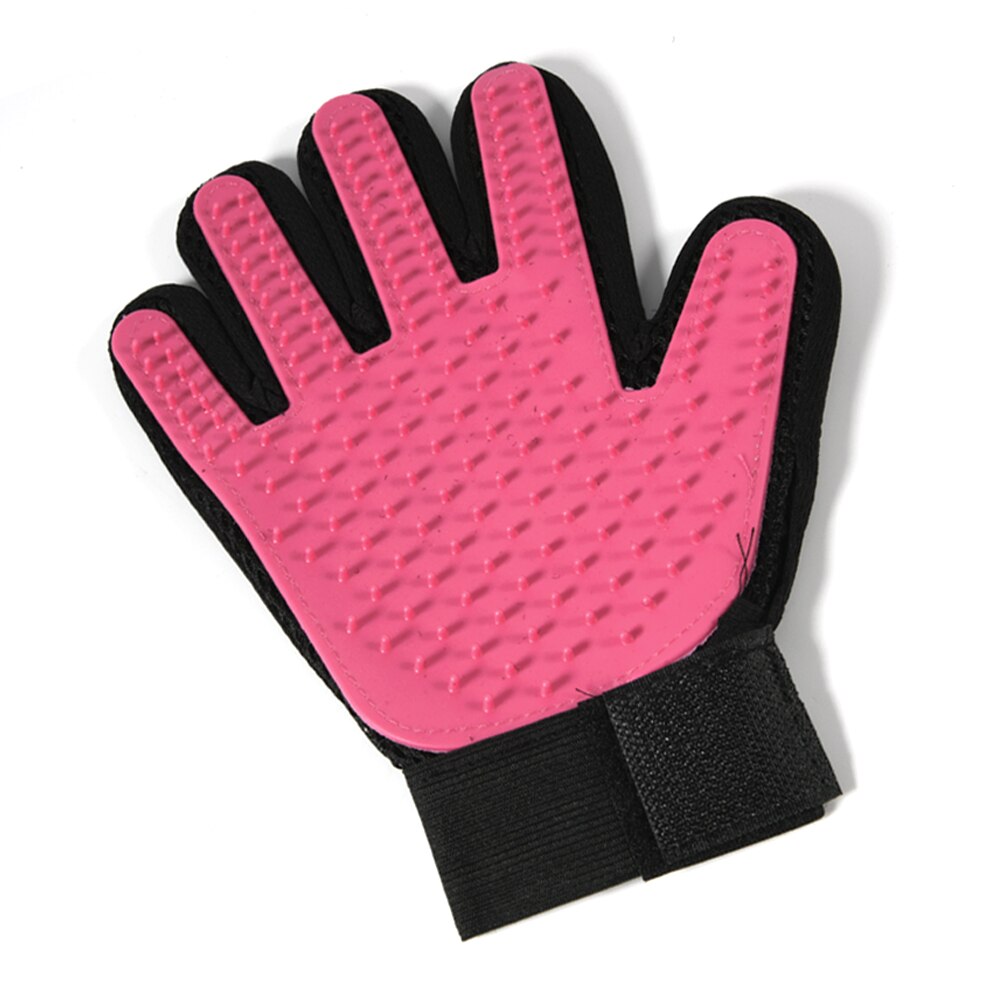 Hond Pet Grooming Handschoen Siliconen Katten Borstel Deshedding Haar Handschoenen Honden Bad Schoonmaakproducten Dier Kammen Door: Roze / right hand