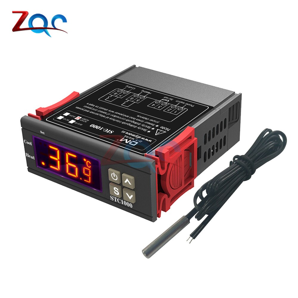 STC-1000 Temperature Controller Thermoregulator for Incubator Refrigerator Heating Cooling DC 12V / 24V / 12 -72V / AC 110 -220V