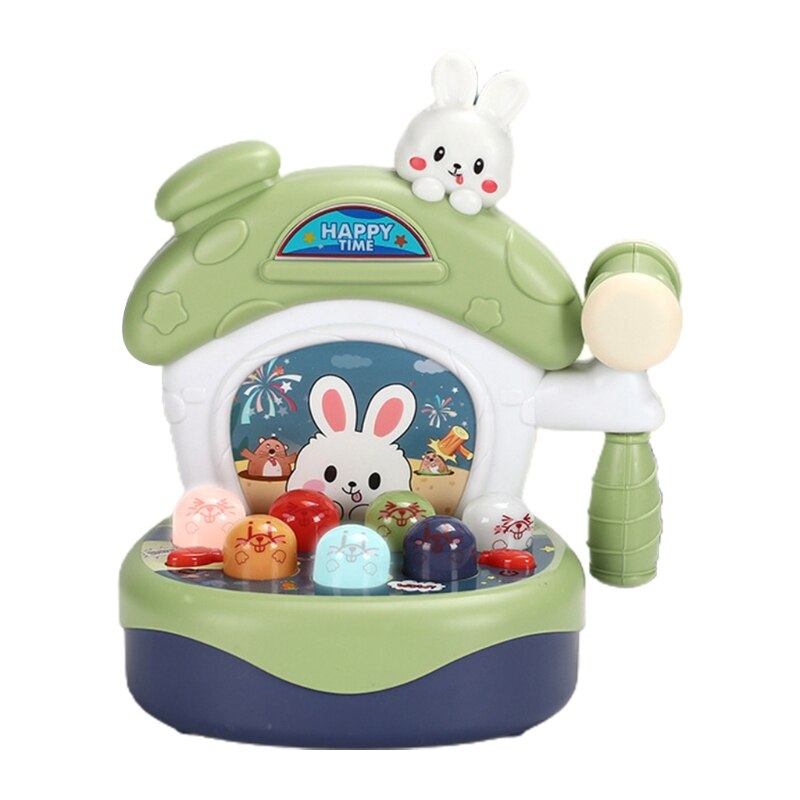 Jouet de bondage avec lumières et sons, jeu d&#39;interaction Parent-enfant pour la Coordination œil-main, jeu de création de bruit: Green bunny