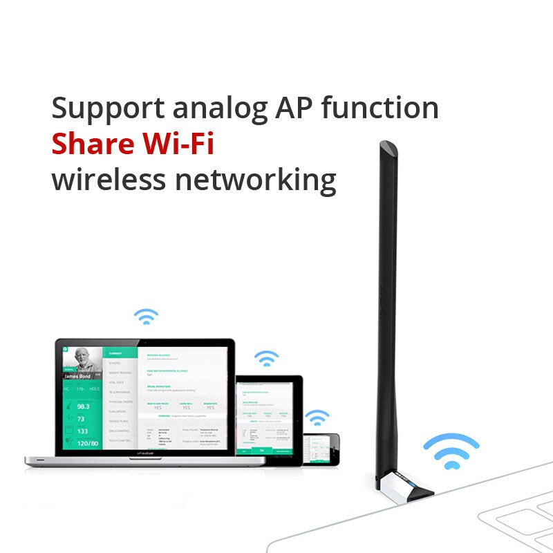 Tp-link tl -wn726n trådlös wifi-usb-adapter 150 mbps trådlöst nätverkskort med hög förstärkning, usb 2.0- stöd ap extern antenn