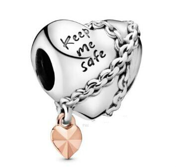 Echt 925 Sterling Silver Charm Geketend Hart Charm Kralen Fit Vrouwen Pan Armband Diy Sieraden