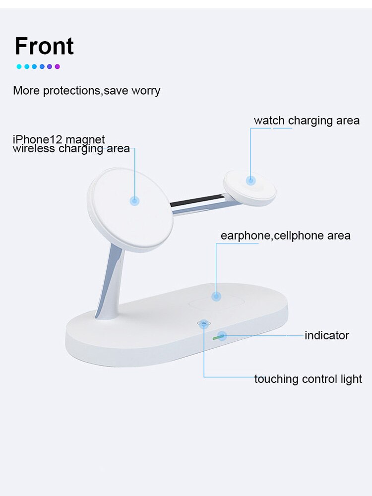 QI 15W Schnelle Ladestation 3in1 Magnetische Sichere Drahtlose Ladegerät Für iPhone 12 Profi Max 11 Ladegeräte für Apfel uhr Airpods Profi