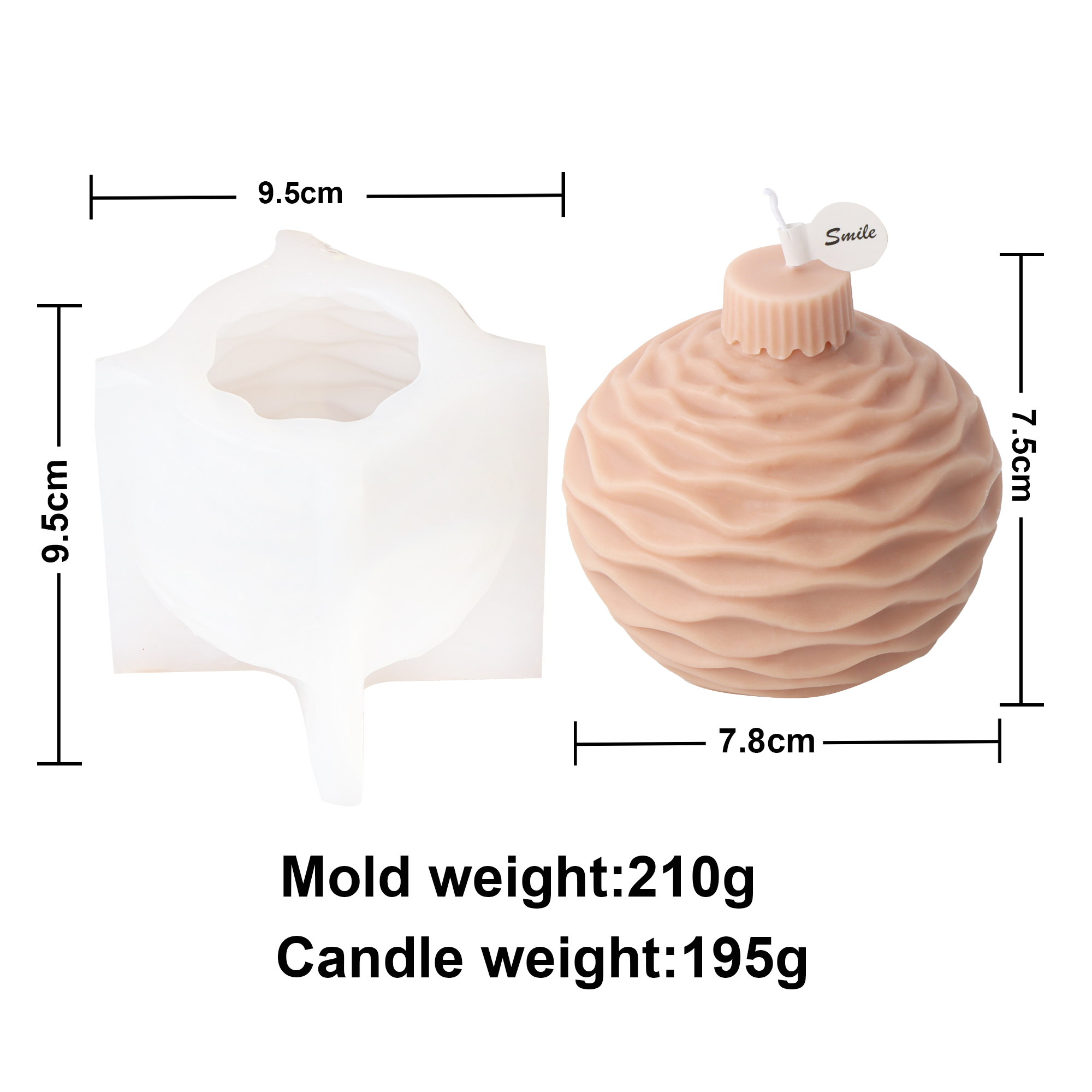 Stampo in silicone per campana di Natale fai-da-te design con sfera di lanterna in rilievo 3D per candele profumate e decorazioni natalizie: Borgogna